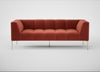 Quadro 3 Seater Sofa Nobilis Velvet Rust / Stainless Steel