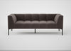 Quadro 3 Seater Sofa Nobilis Velvet Sable / Black