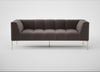 Quadro 3 Seater Sofa Nobilis Velvet Sable / Stainless Steel
