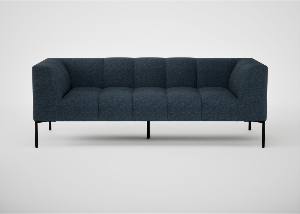 Quadro 3 Seater Sofa Siena Cotton Deep Sea / Black