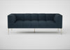 Quadro 3 Seater Sofa Siena Cotton Deep Sea / Stainless Steel