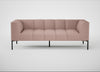 Quadro 3 Seater Sofa Siena Cotton Dusky Pink / Black
