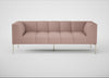 Quadro 3 Seater Sofa Siena Cotton Dusky Pink / Stainless Steel