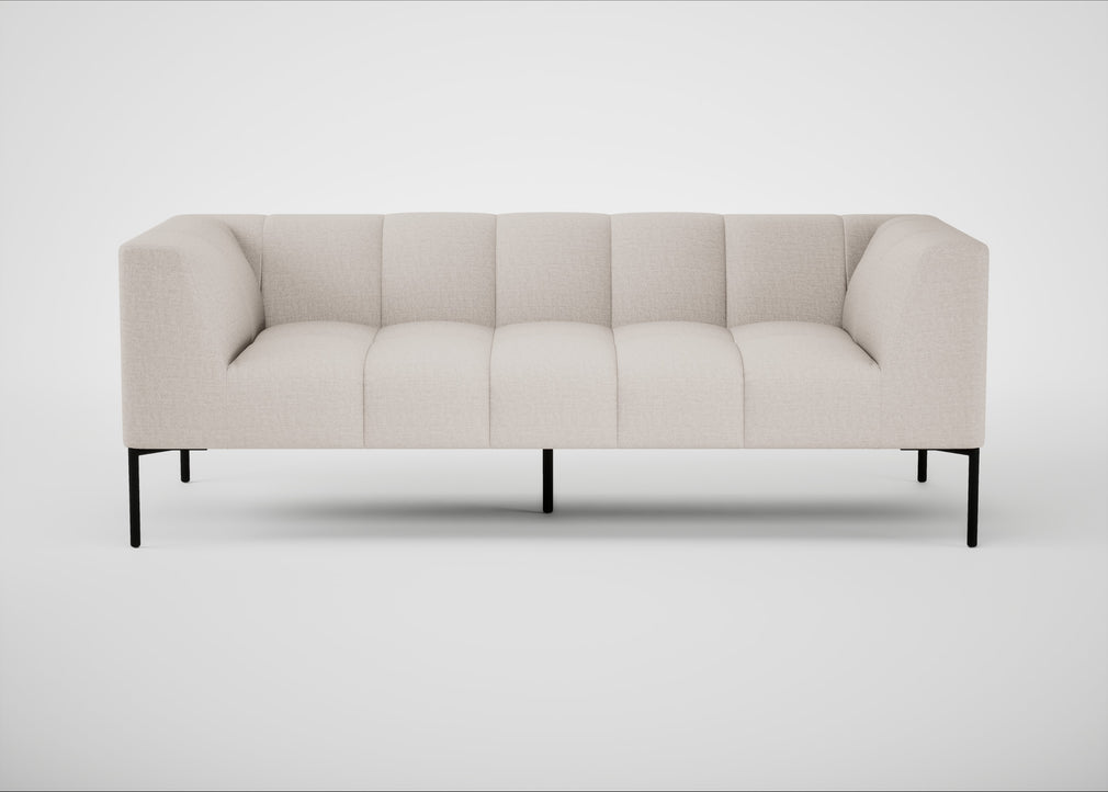 Quadro 3 Seater Sofa Siena Cotton Natural / Black