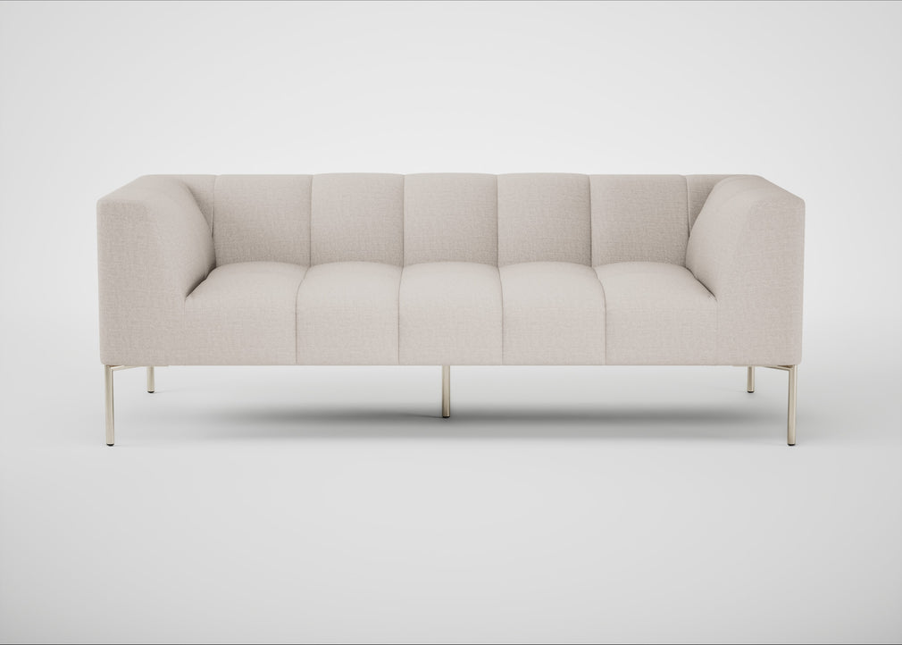 Quadro 3 Seater Sofa Siena Cotton Natural / Stainless Steel