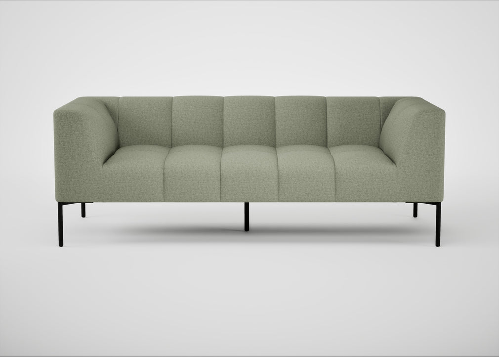 Quadro 3 Seater Sofa Siena Cotton Pistachio / Black