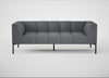 Quadro 3 Seater Sofa Siena Cotton Shale Grey / Black