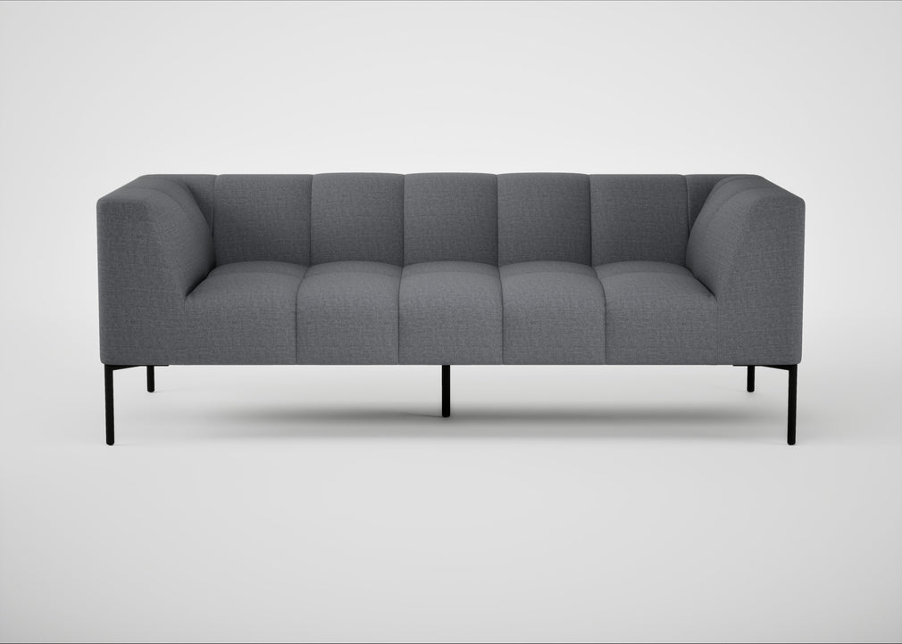 Quadro 3 Seater Sofa Siena Cotton Shale Grey / Black