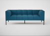 Quadro 3 Seater Sofa St Moritz Wool Blue / Black