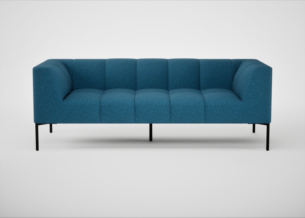 Quadro 3 Seater Sofa St Moritz Wool Blue / Black