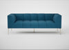 Quadro 3 Seater Sofa St Moritz Wool Blue / Stainless Steel
