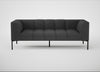 Quadro 3 Seater Sofa St Moritz Wool Grey / Black