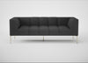Quadro 3 Seater Sofa St Moritz Wool Grey / Stainless Steel