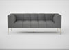 Quadro 3 Seater Sofa St Moritz Wool Light Grey / Stainless Steel