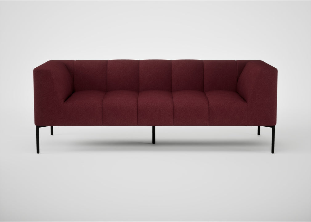 Quadro 3 Seater Sofa St Moritz Wool Red / Black