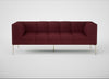 Quadro 3 Seater Sofa St Moritz Wool Red / Stainless Steel
