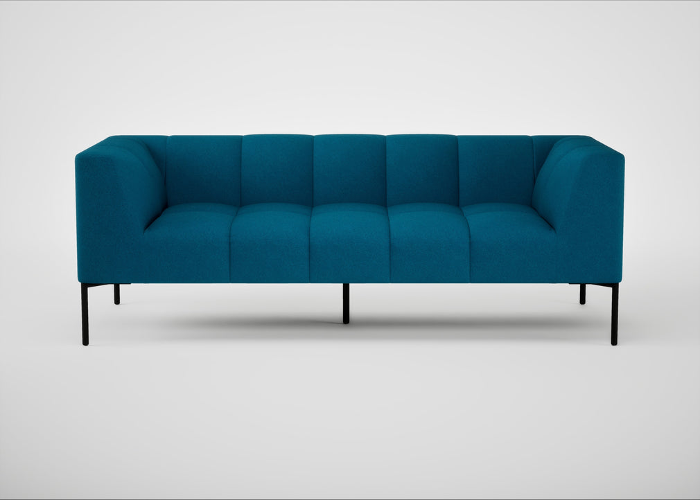 Quadro 3 Seater Sofa St Moritz Wool Teal / Black