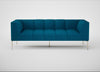 Quadro 3 Seater Sofa St Moritz Wool Teal / Stainless Steel