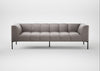 Quadro 4 Seater Sofa Daino Leather Elephant / Black