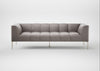 Quadro 4 Seater Sofa Daino Leather Elephant / Stainless Steel