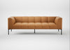 Quadro 4 Seater Sofa Daino Leather Parchment / Black