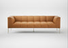Quadro 4 Seater Sofa Daino Leather Parchment / Stainless Steel