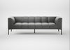 Quadro 4 Seater Sofa Daino Leather Steel / Black