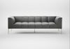 Quadro 4 Seater Sofa Daino Leather Steel / Stainless Steel