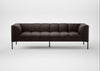 Quadro 4 Seater Sofa Leather Grain Chocolate 066 / Black
