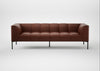 Quadro 4 Seater Sofa Leather Grain Dark Brown 068 / Black