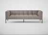 Quadro 4 Seater Sofa Leather Grain Light Grey 060 / Black