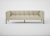 Quadro 4 Seater Sofa Leather Grain Storm 006 / Black