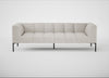 Quadro 4 Seater Sofa Leather Grain White 000 / Black