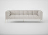 Quadro 4 Seater Sofa Leather Grain White 000 / Stainless Steel