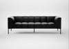 Quadro 4 Seater Sofa Leather Stonewash Black 263 / Black