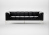 Quadro 4 Seater Sofa Leather Stonewash Black 263 / Stainless Steel