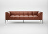 Quadro 4 Seater Sofa Leather Stonewash Light Brown 274 / Black