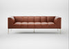 Quadro 4 Seater Sofa Leather Stonewash Light Brown 274 / Stainless Steel