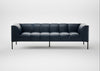 Quadro 4 Seater Sofa Leather Stonewash Navy Blue 279 / Black