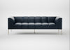Quadro 4 Seater Sofa Leather Stonewash Navy Blue 279 / Stainless Steel