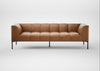 Quadro 4 Seater Sofa Leather Stonewash Toffee 277 / Black