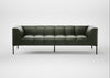 Quadro 4 Seater Sofa Leather Stonewash Vintage Green 278 / Black