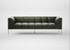 Quadro 4 Seater Sofa Leather Stonewash Vintage Green 278 / Stainless Steel