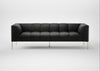 Quadro 4 Seater Sofa Linea Leather Black 622 / Stainless Steel