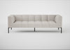 Quadro 4 Seater Sofa Linea Leather White 634 / Black