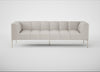 Quadro 4 Seater Sofa Linea Leather White 634 / Stainless Steel