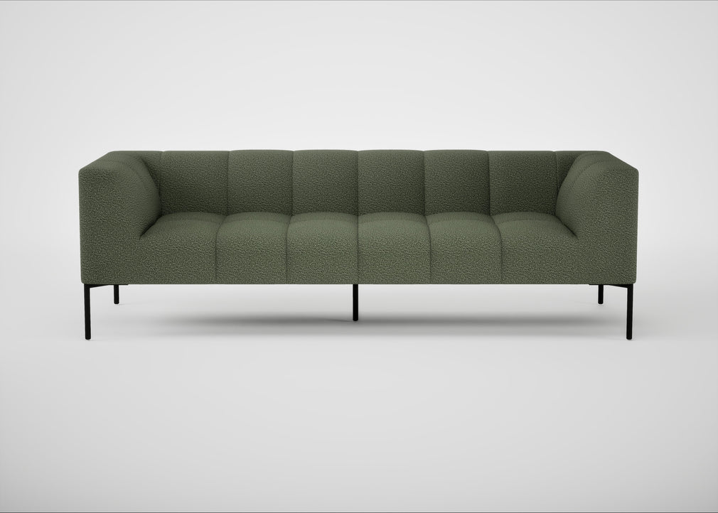Quadro 4 Seater Sofa Loop Boucle Forest / Black