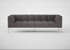 Quadro 4 Seater Sofa Loop Boucle Granite / Stainless Steel