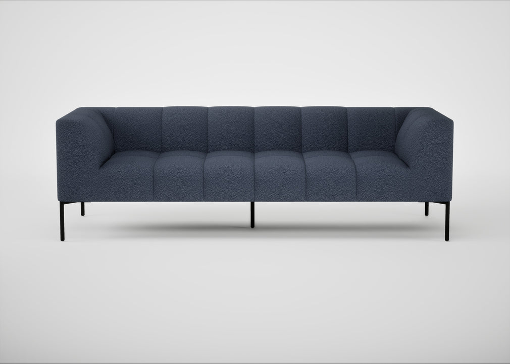 Quadro 4 Seater Sofa Loop Boucle Navy / Black