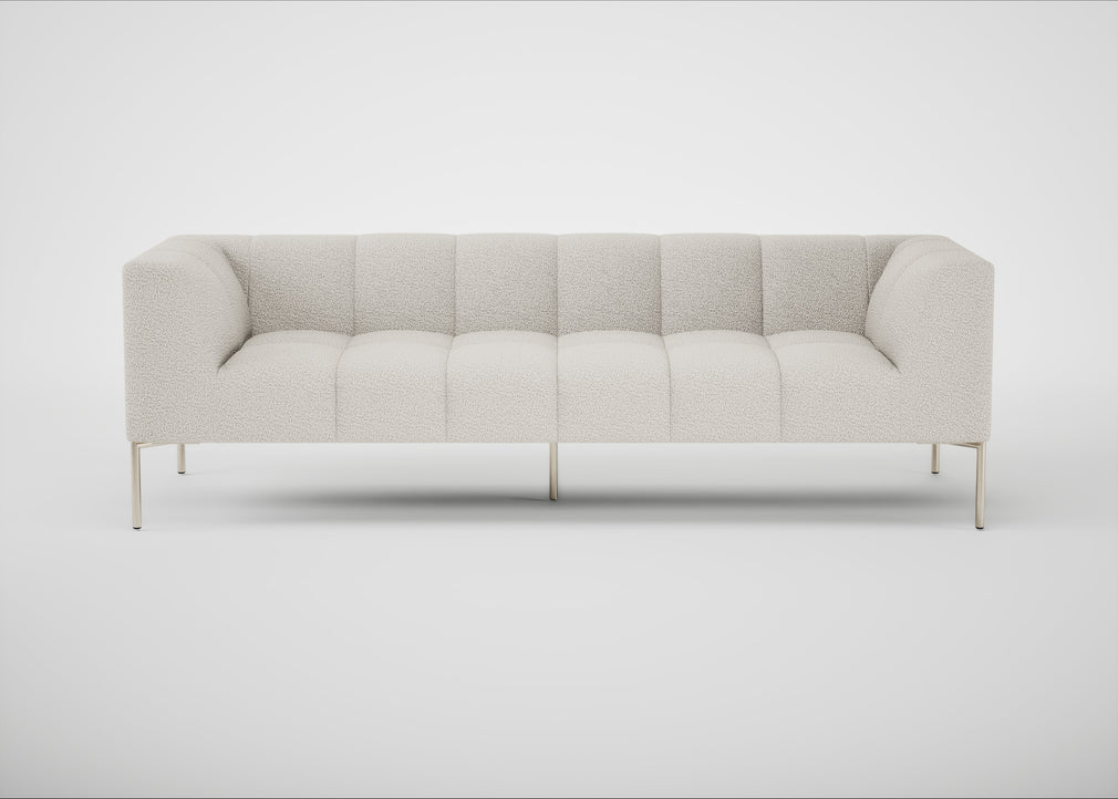 Quadro 4 Seater Sofa Loop Boucle Polar / Stainless Steel